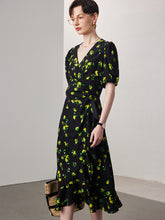 Silk Wrap Dress – Floral 100% Mulberry Chiffon